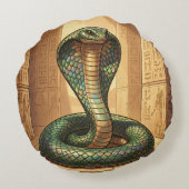 Wadjet – Ägyptische Schlangengöttin Rundes Kissen (Rückseite)