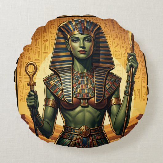 Wadjet – Egyptian Cobra Goddess´4 Rundes Kissen (Vorderseite)
