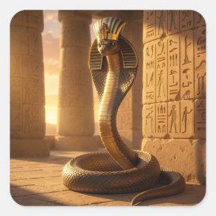 Wadjet – Egyptian Cobra Goddess´6 Quadratischer Aufkleber