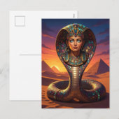 Wadjet – Egyptian Cobra Goddess´7 Feiertagspostkarte (Vorne/Hinten)