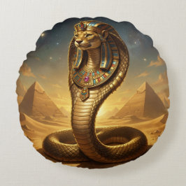 Wadjet – Egyptian Cobra Goddess Rundes Kissen