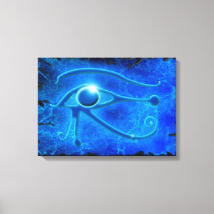 WADJET EYE OF HORUS Blue Fantasy Print Leinwanddruck