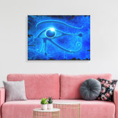 WADJET EYE OF HORUS Blue Fantasy Print Leinwanddruck (Insitu (Wohnzimmer))