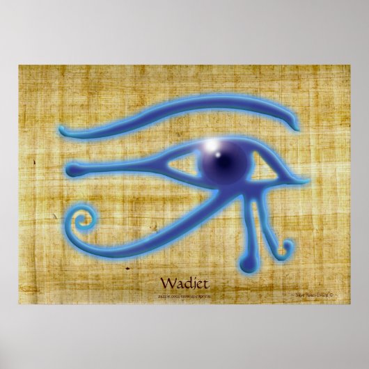 WADJET EYE Papyrus-Effekt Ägyptische Kunstdruckere Poster (Vorne)