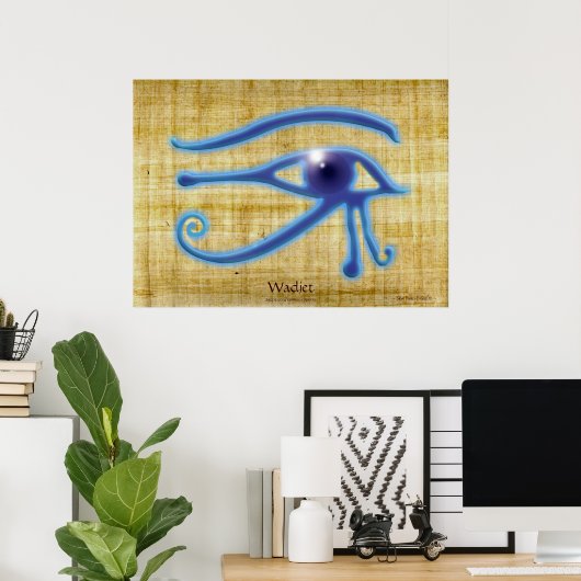 WADJET EYE Papyrus-Effekt Ägyptische Kunstdruckere Poster (Heimbüro)