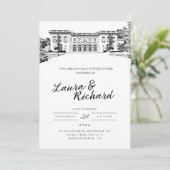 Wadsworth Mansion Connecticut Custom Venue Einladu Einladung (Stehend Vorderseite)