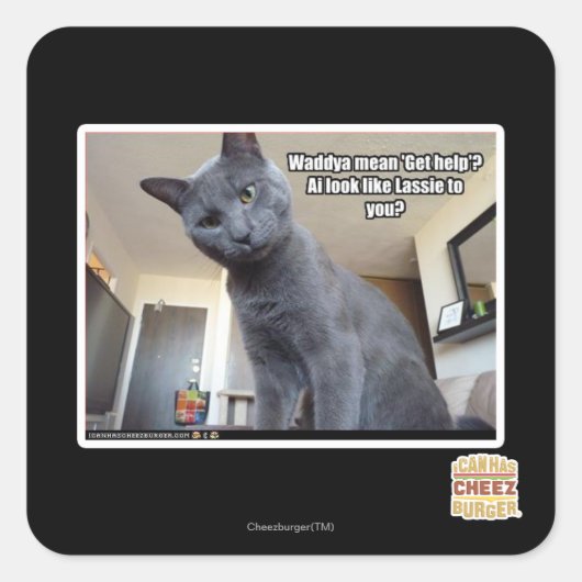 Wadya gemein 'Hilfe holen'? Quadratischer Aufkleber (Vorderseite)