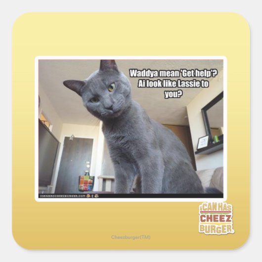 Wadya gemein 'Hilfe holen'? Quadratischer Aufkleber (Vorderseite)