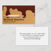 Wafer und Schokoladensirup | Button Visitenkarte (Vorne/Hinten)