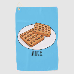 Waffel-Cartoonsillustration Golfhandtuch