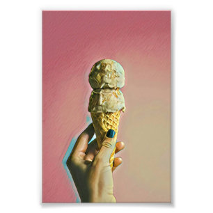 Waffel-Eiscreme-Kegel Fotodruck
