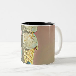 Waffel-Eiscreme-Kegel Zweifarbige Tasse