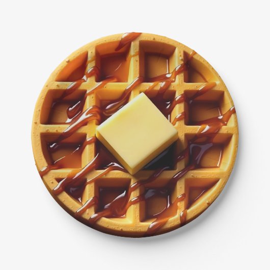 Waffel-Illustration Pappteller (Vorderseite)