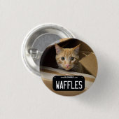 Waffel-Miezekatze-Knopf Button (Vorne & Hinten)