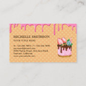 Waffel Pink Zuckerguss Tropfen Konditorei Koch Bäc Visitenkarte (Rückseite)