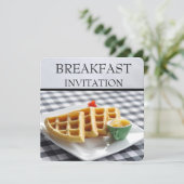 Waffel-Platten-Einstellungs-Frühstücks-Einladungen Einladung (Stehend Vorderseite)