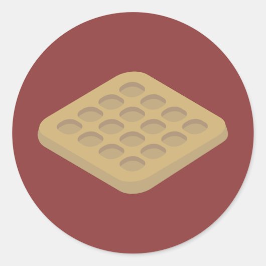 Waffel Runder Aufkleber (Vorderseite)