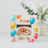 Waffel-Teller-Set Frühstück Einladung (Stehend Vorderseite)