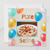 Waffel-Teller-Set Frühstück Einladung (Vorderseite)