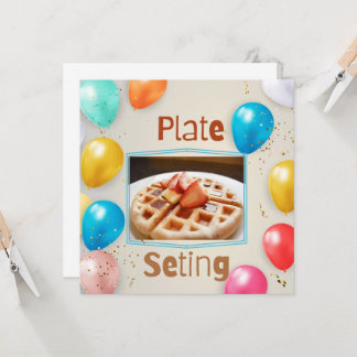 Waffel-Teller-Set Frühstück Einladung