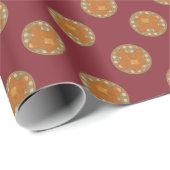 Waffel-Tupfen-Muster in Burgunder Geschenkpapier (Rolleneckpunkt)