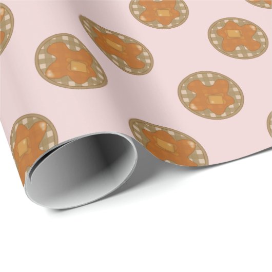 Waffel-Tupfen-Muster in hellrosa Geschenkpapier (Rolleneckpunkt)