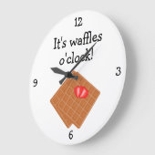 Waffel-Uhrspaß-Nahrungsmittelgraphik Große Wanduhr (Winkel)