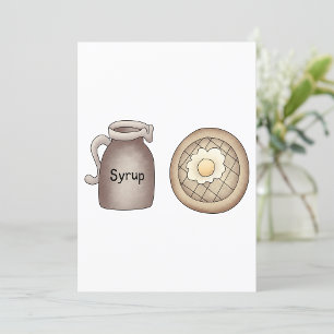 Waffel- und Ahornsirup-Krug-Frühstück Einladung