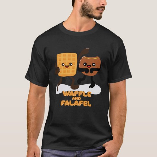 Waffel und Falafel Ironic Food Mix T-Shirt (Vorderseite)