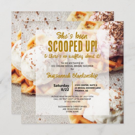 WaffelBrautparty Einladung (Vorne/Hinten)