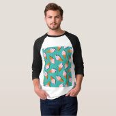 Waffelcones Eis und gefrorenes Joghurtmuster T T-Shirt (Vorne ganz)