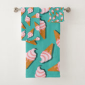 Waffelcones Eis und gefrorenes Jogurt-Muster Badhandtuch Set (Insitu)
