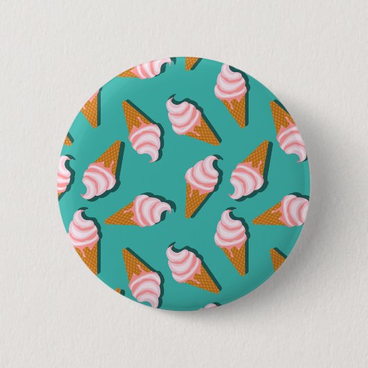 Waffelcones Eis und gefrorenes Jogurt-Muster Button (Vorderseite)