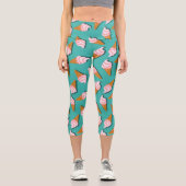 Waffelcones Eis und gefrorenes Jogurt-Muster Capri Leggings (Vorderseite)