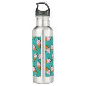 Waffelcones Eis und gefrorenes Jogurt-Muster Edelstahlflasche (Rückseite)