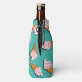 Waffelcones Eis und gefrorenes Jogurt-Muster Flaschenkühler (Flasche Rückseite)