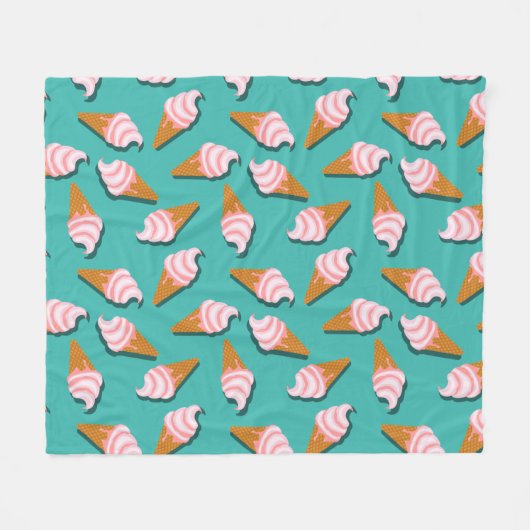 Waffelcones Eis und gefrorenes Jogurt-Muster Fleecedecke (Vorderseite (Horizontal))