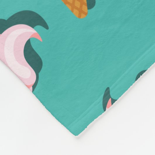 Waffelcones Eis und gefrorenes Jogurt-Muster Fleecedecke (Ecke)