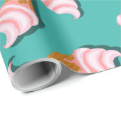 Waffelcones Eis und gefrorenes Jogurt-Muster Geschenkpapier (Rolleneckpunkt)