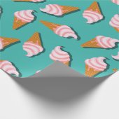 Waffelcones Eis und gefrorenes Jogurt-Muster Geschenkpapier (Ecke)