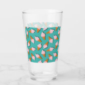 Waffelcones Eis und gefrorenes Jogurt-Muster Glas (Rückseite)
