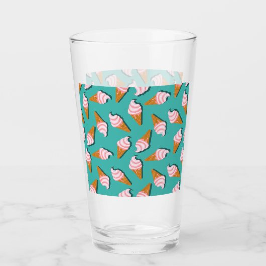 Waffelcones Eis und gefrorenes Jogurt-Muster Glas (Vorderseite)