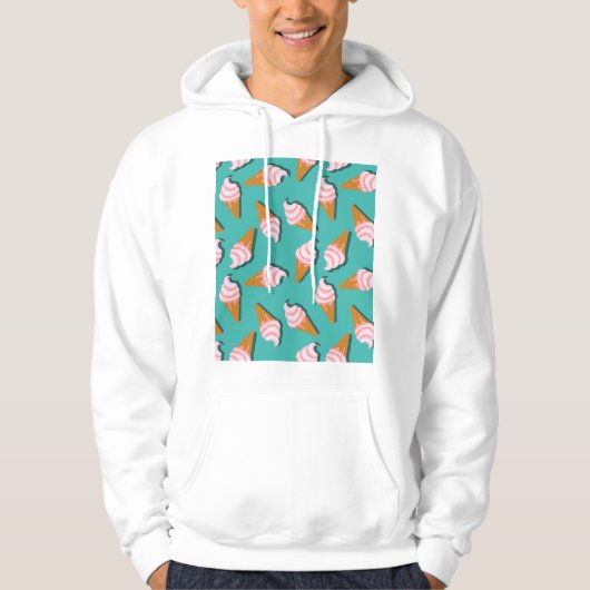 Waffelcones Eis und gefrorenes Jogurt-Muster Hoodie (Vorderseite)