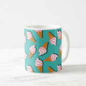 Waffelcones Eis und gefrorenes Jogurt-Muster Kaffeetasse (VorderseiteRechts)