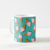 Waffelcones Eis und gefrorenes Jogurt-Muster Kaffeetasse (Vorderseite Links)