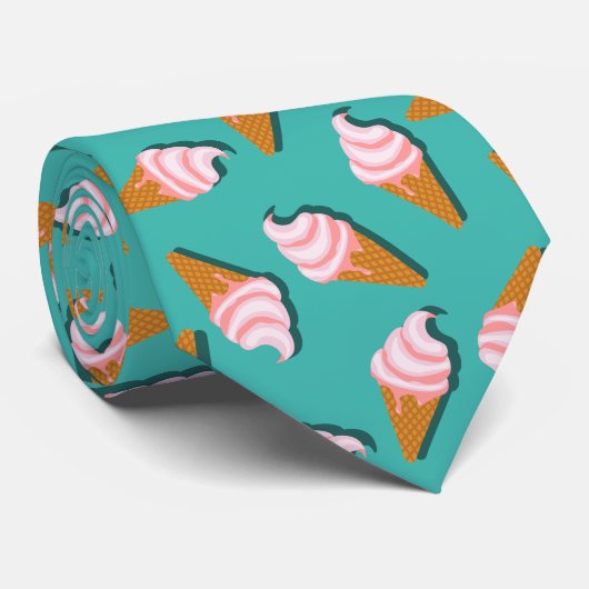 Waffelcones Eis und gefrorenes Jogurt-Muster Krawatte (Gerollt)