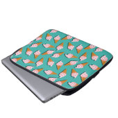 Waffelcones Eis und gefrorenes Jogurt-Muster Laptopschutzhülle (Vorne Knopf)