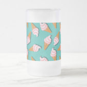 Waffelcones Eis und gefrorenes Jogurt-Muster Mattglas Bierglas (Mittel)