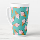 Waffelcones Eis und gefrorenes Jogurt-Muster Milchtasse (Linke Ecke)