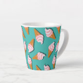 Waffelcones Eis und gefrorenes Jogurt-Muster Milchtasse (Rechte Ecke)